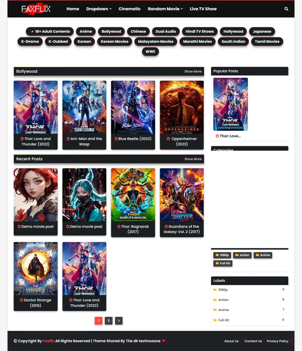 Faxflix Blogger Template