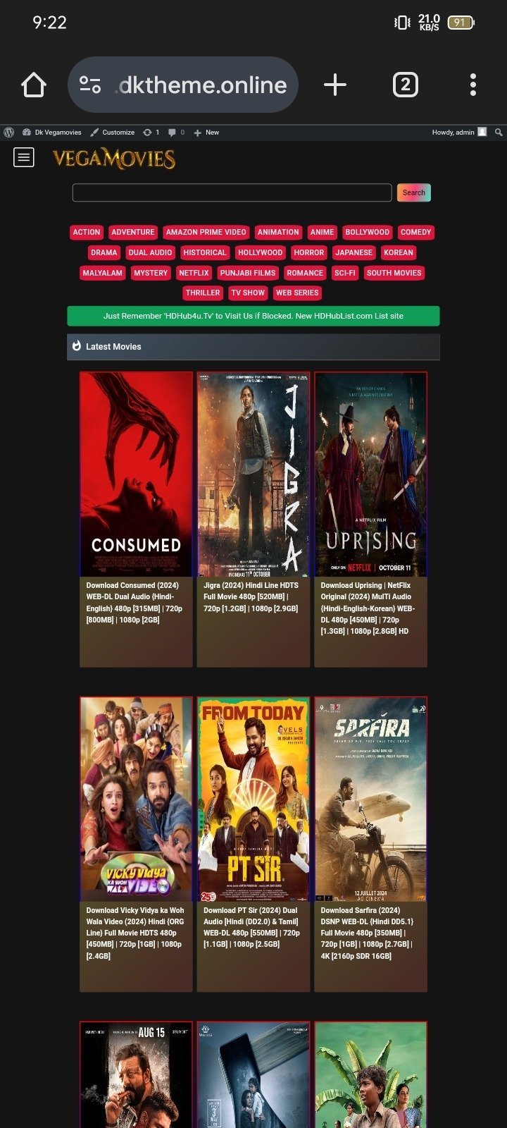 MoviesDrive WordPress Theme