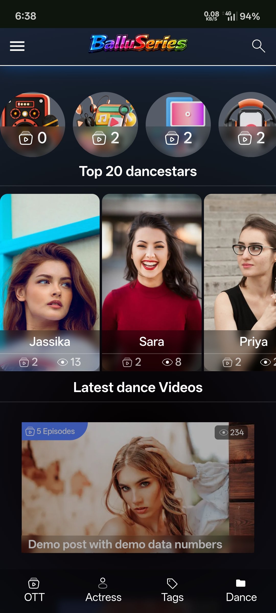 BalluSeries – Advanced WordPress Theme for Models, OTT & Video Content
