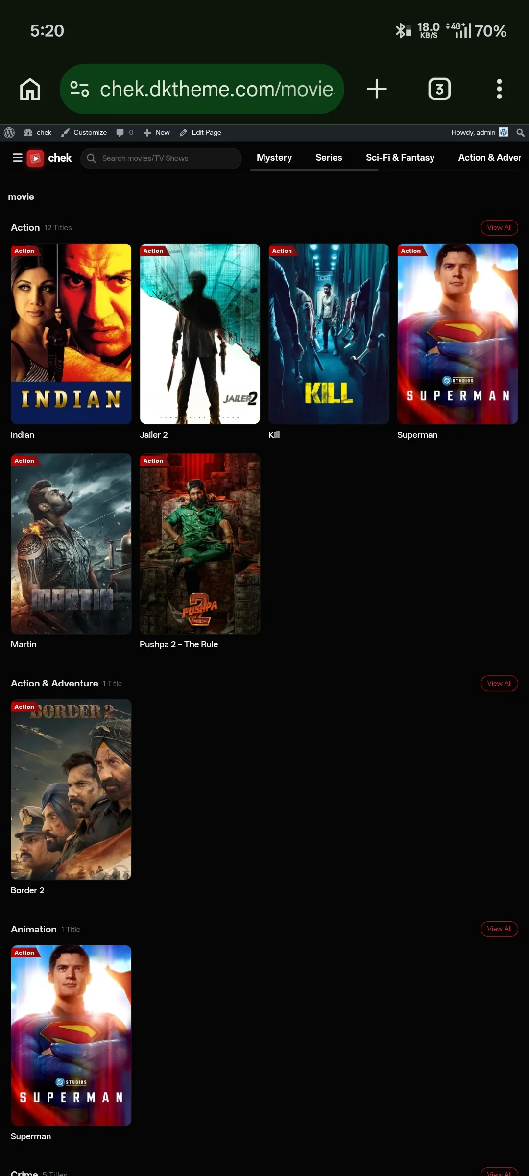 Dekh Le WP Theme – Modern Movie & TV Show WordPress Theme