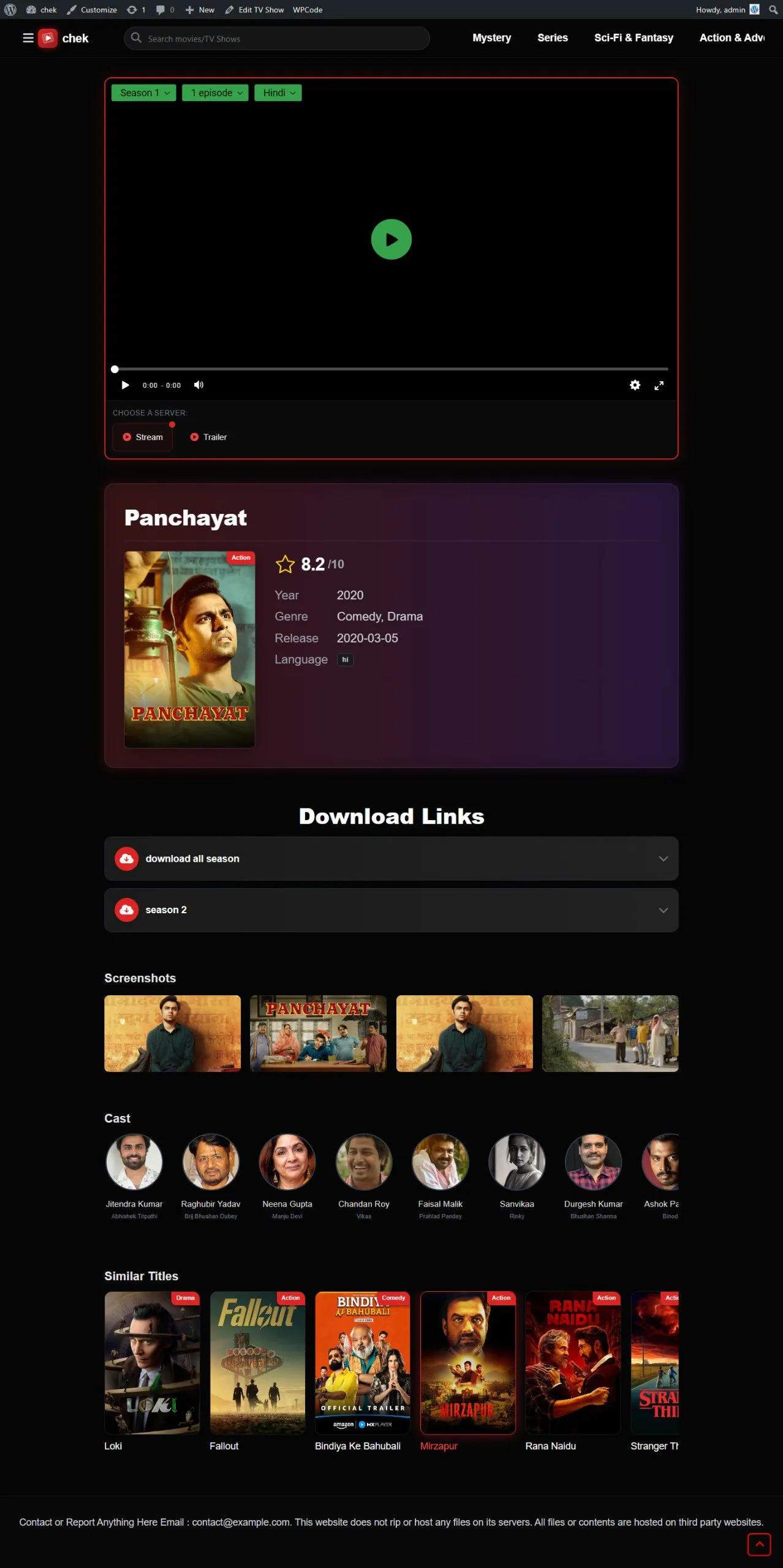 Dekh Le WP Theme – Modern Movie & TV Show WordPress Theme